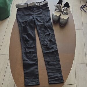 Black Distressed Women Jeans